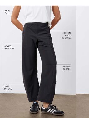 Women's Black Stretch Barrel-Leg Pants